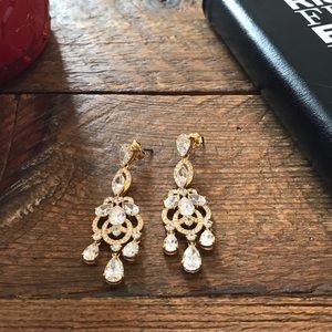 Gold bridal earrings